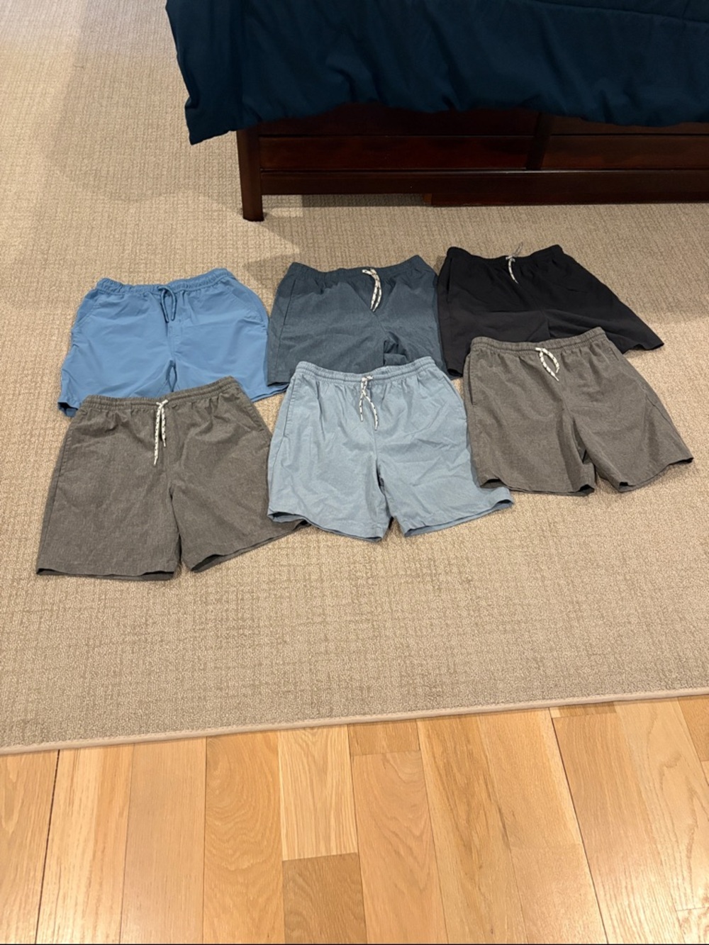 Lot of Class Club Boys Assorted Blue, Black and Gray Shorts 6-Pack